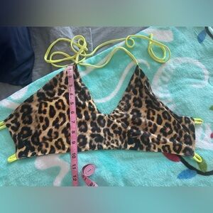 Leopard Print Bikini top savage swim euc